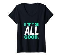 Femme Bleu Sarcelle Clair Aqua Color It's Good - All of It Light Teal Aqua T-Shirt avec Col en V