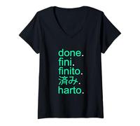 Femme Bleu Sarcelle Clair Aqua Color So Done Light Teal Aqua Graphic T-Shirt avec Col en V