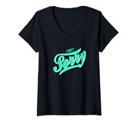 Femme Bleu Sarcelle Clair Aqua I Ain't Sorry Bleu Sarcelle Clair Aqua T-Shirt avec Col en V