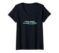 Femme Bleu sarcelle clair Aqua Keep It Moving Light Teal Aqua Graphic T-Shirt avec Col en V