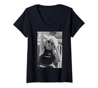 Femme Blondie Debbie Harry New Wave Band par Allan Ballard T-Shirt avec Col en V