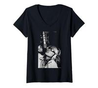 Femme Blondie Debbie Harry Studio Shoot par Martyn Goddard T-Shirt avec Col en V