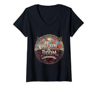 Femme Bloom and Doom : la Vie est en équilibre T-Shirt avec Col en V