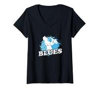 Femme Blues Saxophone Musique T-Shirt avec Col en V