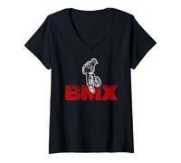 Femme BMX Extrême Freestyle Rider de Stunt T-Shirt avec Col en V