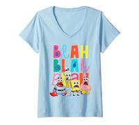 Femme Bob l'éponge Patrick Crab Squidward Blah Retro années 90 T-Shirt avec Col en V
