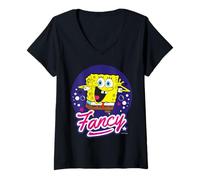 Femme Bob l'éponge Squarepants Fancy Friend Comedy Show Classique années 90 T-Shirt avec Col en V