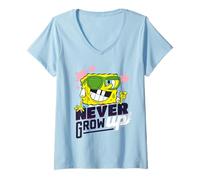 Femme Bob l'éponge Squarepants Never Grow Up Cool Shades Classic Années 90 T-Shirt avec Col en V