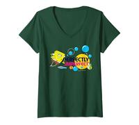 Femme Bob l'éponge Squarepants Perfect Genius Fun Lol Cartoon Classic T-Shirt avec Col en V