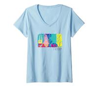 Femme Bob l'éponge Squarepants Plage Rétro Surf Patrick Style été T-Shirt avec Col en V