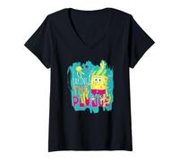 Femme Bob l'éponge Squarepants Sea Plongée Natation Retro Sports Design T-Shirt avec Col en V