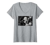 Femme Bob Marley at Berkshire Music Glen par Michael Grecco T-Shirt avec Col en V