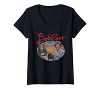 Femme Bob Ross A Warm Winter T-Shirt avec Col en V