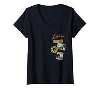 Femme Bob Ross Badging T-Shirt avec Col en V