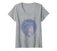 Femme Bob Ross Bob Face T-Shirt avec Col en V