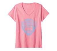 Femme Bob Ross Collegiate T-Shirt avec Col en V