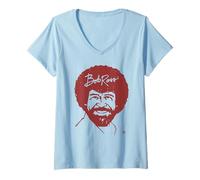 Femme Bob Ross Head T-Shirt avec Col en V