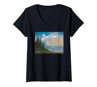 Femme Bob Ross Landscape Signature T-Shirt avec Col en V