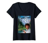 Femme Bob Ross Mountain Painter T-Shirt avec Col en V