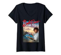 Femme Bob Ross Ocean Painter T-Shirt avec Col en V