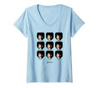Femme Bob Ross Pop Art T-Shirt avec Col en V