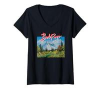 Femme Bob Ross Valley Signature T-Shirt avec Col en V