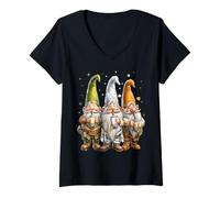 Femme Boba Tea Bubble Tea Thé au Lait GNOME Trèfle Jour de la Saint-Patrick T-Shirt avec Col en V