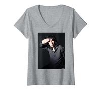 Femme Bobby Gillespie Primal Scream Rocks Chanteur par Andy Willsher T-Shirt avec Col en V