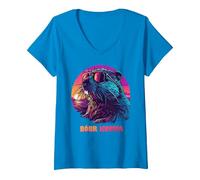 Femme Bobr Kurwa - Bober Bobr Castor T-Shirt avec Col en V, Saphir, M