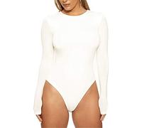 Femme Body Manches Lougues Bodysuits Élastiques Hauts de Danse Sportive Top Solid Slim S Dear-XiaoBao