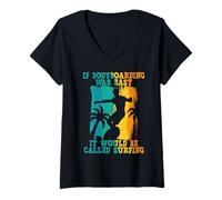 Femme Bodyboard Bodyboarder T-Shirt avec Col en V