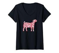 Femme Boer Goat Show Pink Leopard for Boer Goat Show mom T-Shirt avec Col en V