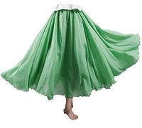 Femme Bohème Jupe en Lin et Coton Plissée Longue avec Jupon Tour de Taille Elastique Couleur Diverse