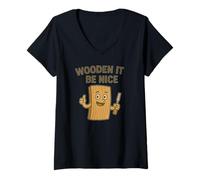 Femme Bois « Wouldn't It Be Nice » T-Shirt avec Col en V