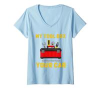 Femme Boîte à Outils pour mécanicien Automobile coûte Plus Cher Que Votre Voiture drôle T-Shirt avec Col en V