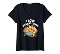 Femme Bol au fromage I Love Mac And Cheese T-Shirt avec Col en V