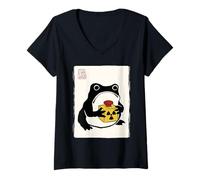 Femme Bombe Atomique Radioactive Japonaise grincheuse T-Shirt avec Col en V