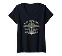 Femme Bomber B-17 « Flying Fortress » Seconde Guerre Mondiale avec spécifications T-Shirt avec Col en V