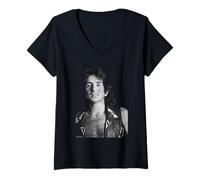 Femme Bon Scott AC/DC Chanteur par Martyn Goddard T-Shirt avec Col en V