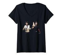 Femme Bon Scott & Angus Young ACDC Drinking par Dick Barnatt T-Shirt avec Col en V