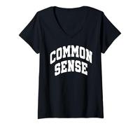 Femme Bon Sens Pensée rationnelle Opinion logique Politique T-Shirt avec Col en V