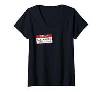 Femme Bonjour, Je m'appelle Alexander Hamilton T-Shirt avec Col en V