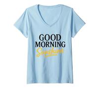 Femme Bonjour Sunshine T-Shirt avec Col en V