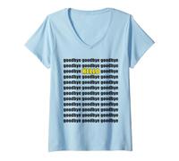 Femme Bonjour, Un Message d'amitié et de gentillesse T-Shirt avec Col en V