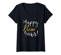 Femme Bonne année Nouvel An T-Shirt avec Col en V