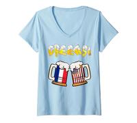 Femme Bonne fête des Amoureux de la bière, Une Oktoberfest Cool, Papa, Maman, a Besoin d'une bière T-Shirt avec Col en V