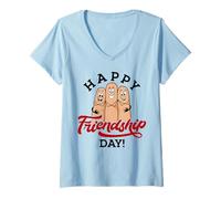 Femme Bonne journée de l'amitié Meilleurs Amis Correspondant à des amitiés T-Shirt avec Col en V