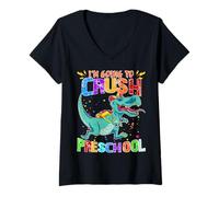 Femme Bonne rentrée Scolaire, Attention, Je Vais craquer pour la Maternelle T-Shirt avec Col en V