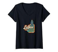 Femme Bonnets Bleus Lukin Texas Wildflower Season T-Shirt avec Col en V