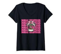 Femme Bonsaï Whisperer Arbre Japonais Zen Fille Maman Coquette Bow T-Shirt avec Col en V